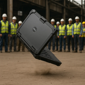 Dell Latitude Rugged 5420 در تست سقوط از ارتفاع در محیط صنعتی بدون آسیب، استاندارد مقاومت MIL‑STD‑810G
